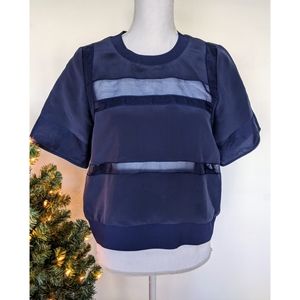 •Rebecca Taylor• Solid and Transparent Blouse